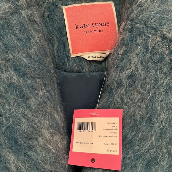 NWT Kate Spade long-haired wool coat - Picture 5 of 6